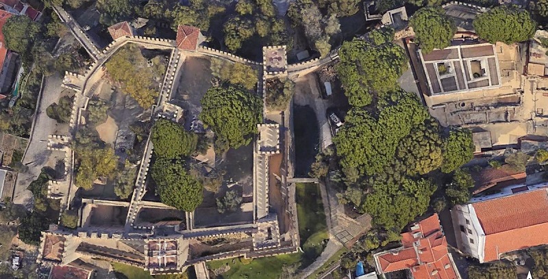 Vista aérea do Castelo de São Jorge em Lisboa 