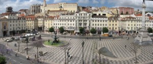 Vista da Praça do Rossio em Lisboa