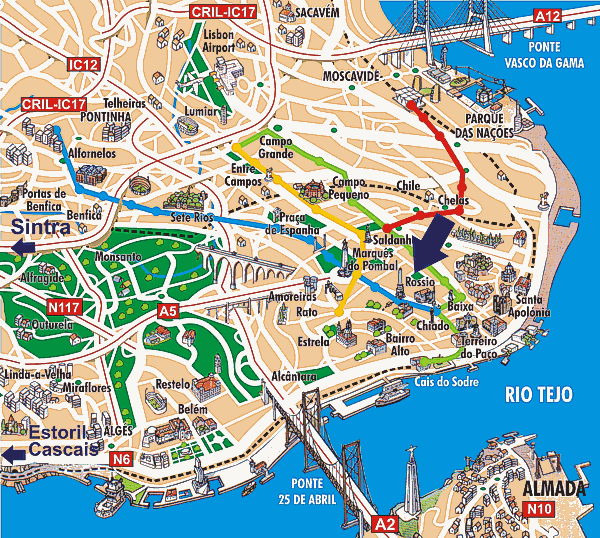 Mapa turístico de Lisboa