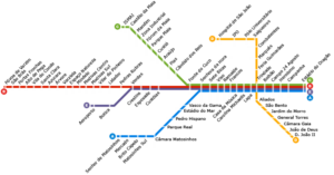 Mapa do metrô do Porto