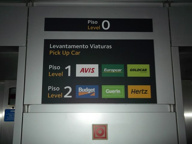 Locadoras de carro no aeroporto de Lisboa