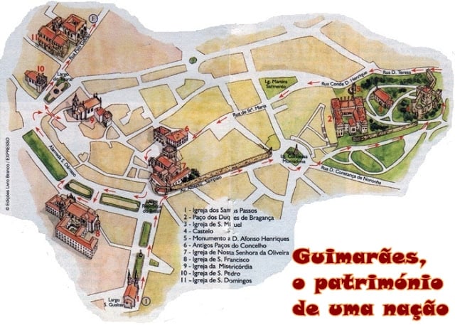 Mapa do centro de Guimarães