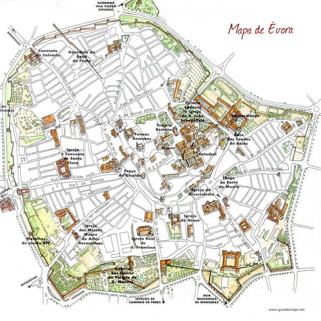 Mapa turístico de Évora