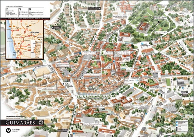 Mapa turístico de Guimarães