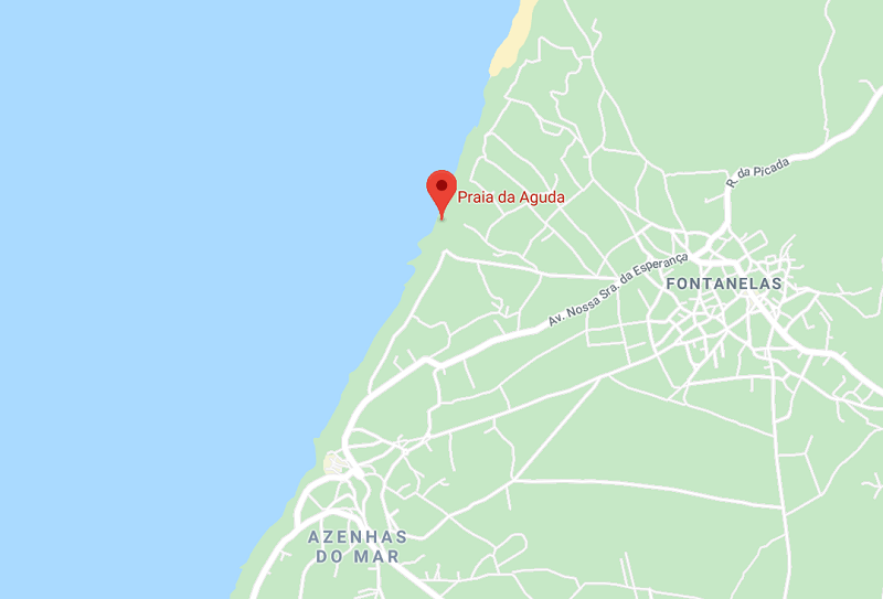 Mapa da Praia da Aguda em Sintra