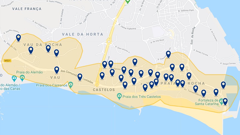 Hotéis na região de praia de Portimão
