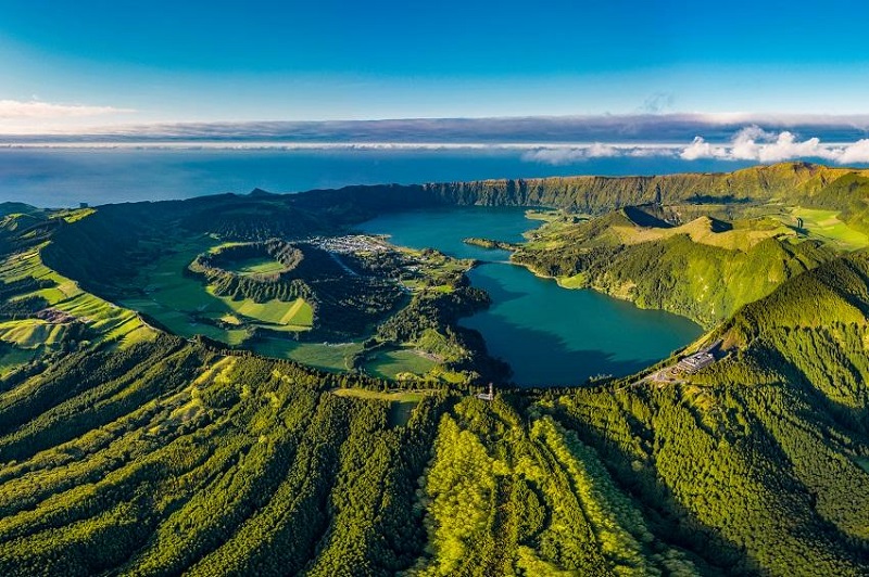 Vista aérea dos Açores